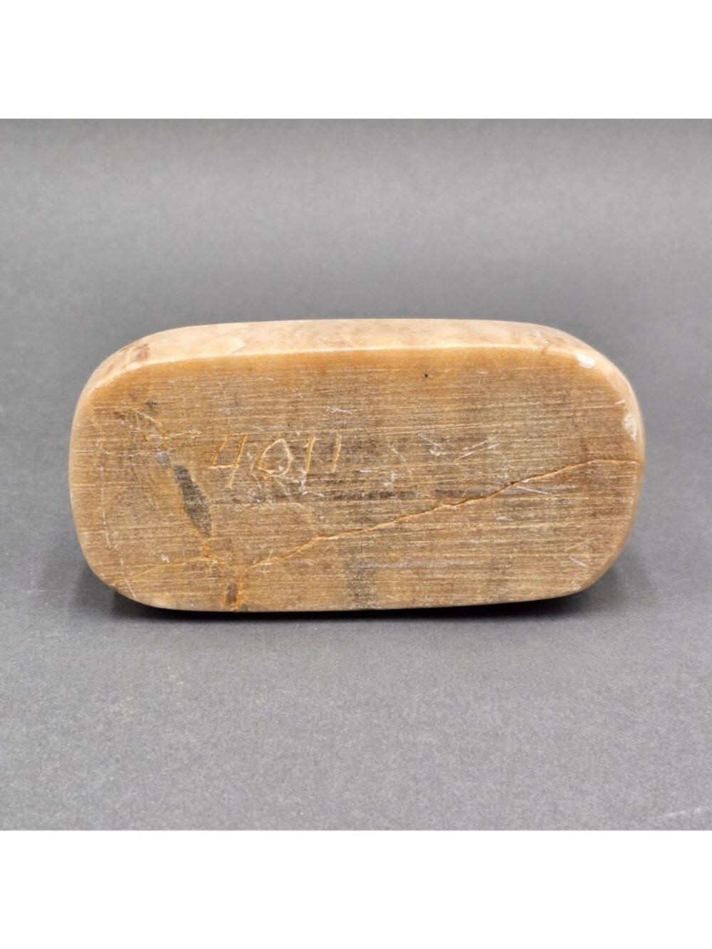 Alabaster Bear Fetish Carving Wood Base Signed Riverwoman Numbered 4011 7" READ - Picture 12 of 16